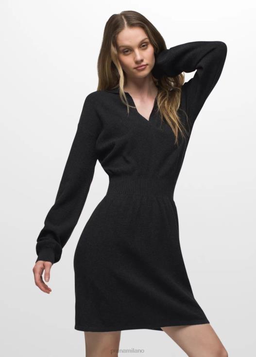 donne abito milani scollo a v prAna nero vestiario T6DPZ548