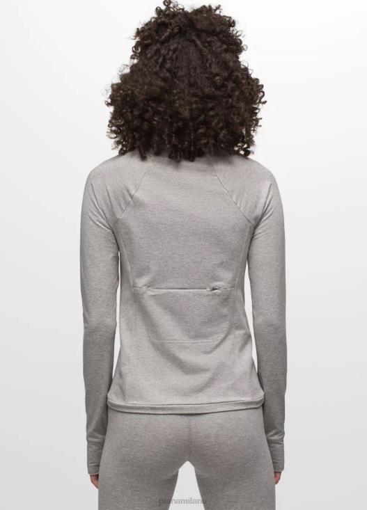 donne girocollo con flusso di ghiaccio prAna grigio erica vestiario T6DPZ92