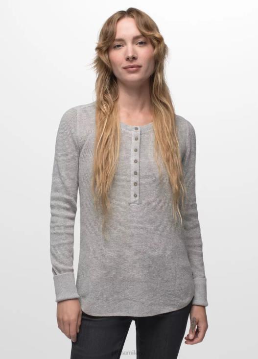 donne milani henley prAna grigio atletico vestiario T6DPZ93