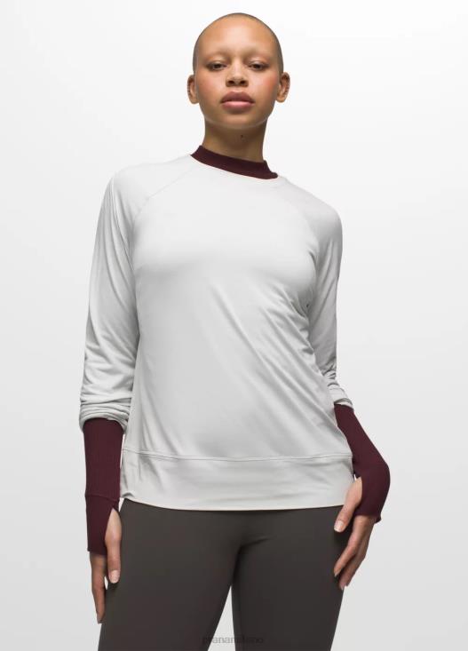 donne Maglia a maniche lunghe Sol Searcher prAna bianco morbido vestiario T6DPZ215