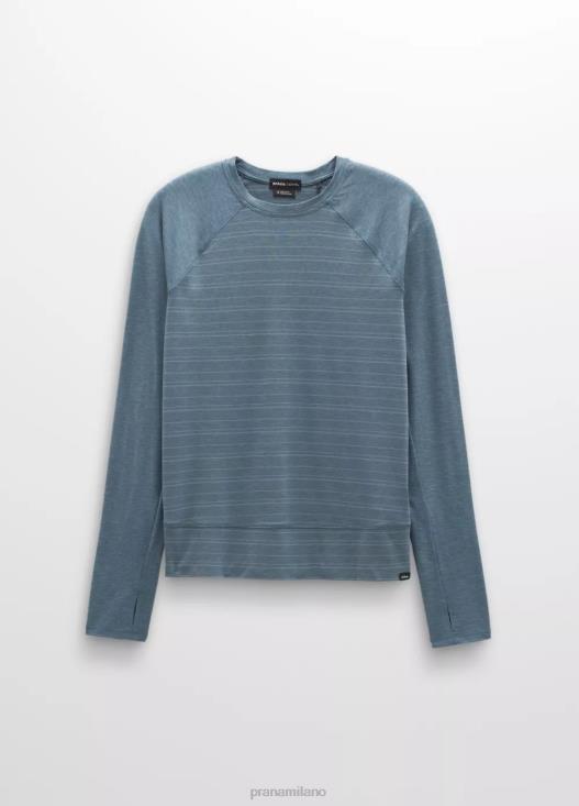 donne Maglia a maniche lunghe Sol Searcher prAna striscia blu stagionata vestiario T6DPZ214