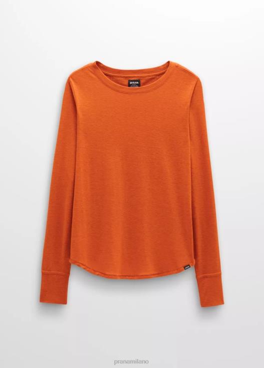 donne comoda maglietta a maniche lunghe prAna erica accanto al caminetto vestiario T6DPZ203