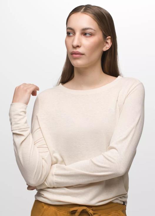 donne comoda maglietta a maniche lunghe prAna erica di tela vestiario T6DPZ208
