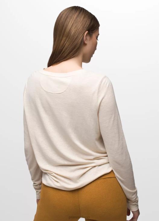 donne comoda maglietta a maniche lunghe prAna erica di tela vestiario T6DPZ208