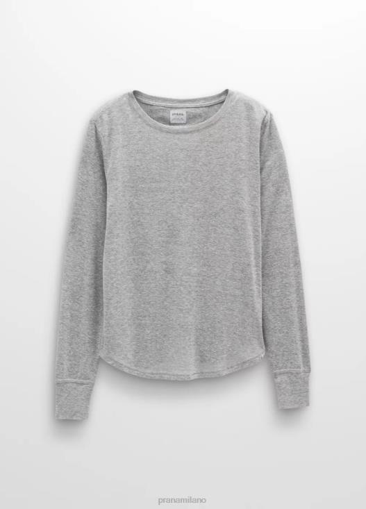 donne comoda maglietta a maniche lunghe prAna grigio erica vestiario T6DPZ204
