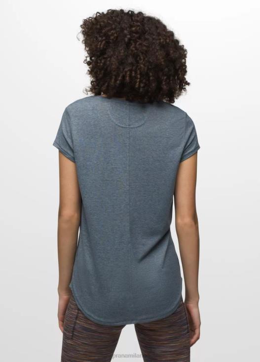 donne comoda maglietta girocollo prAna erica blu stagionata vestiario T6DPZ9