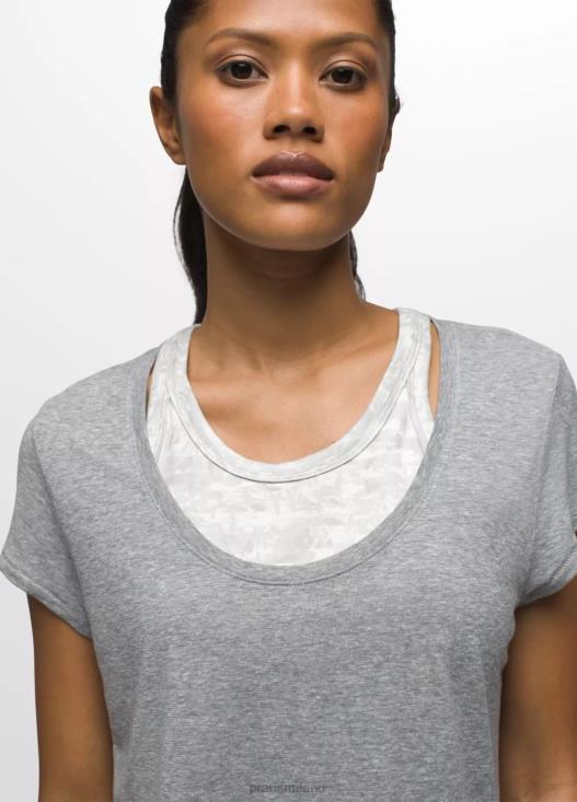 donne comoda maglietta girocollo prAna grigio erica vestiario T6DPZ12