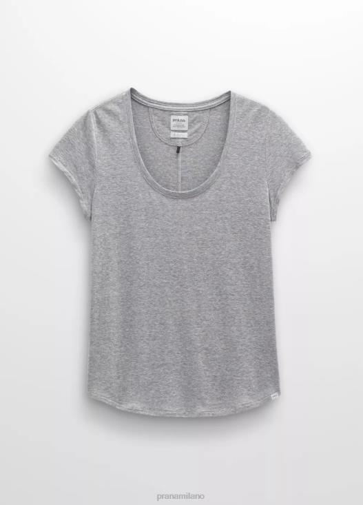 donne comoda maglietta girocollo prAna grigio erica vestiario T6DPZ12