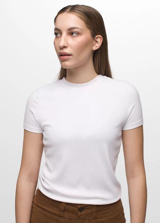 donne maglietta a costine di fondazione prAna bianco vestiario T6DPZ56