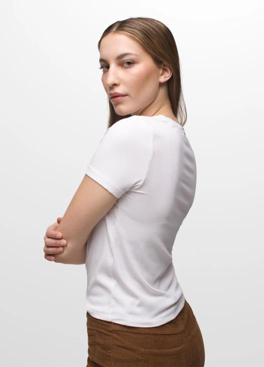 donne maglietta a costine di fondazione prAna bianco vestiario T6DPZ56