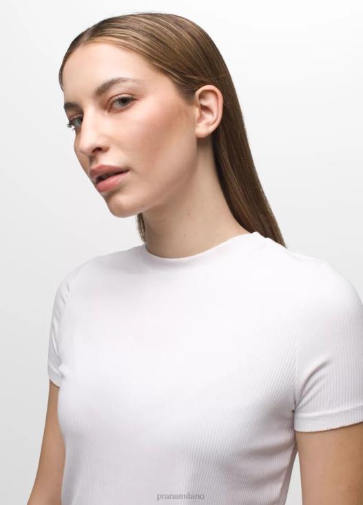 donne maglietta a costine di fondazione prAna bianco vestiario T6DPZ56