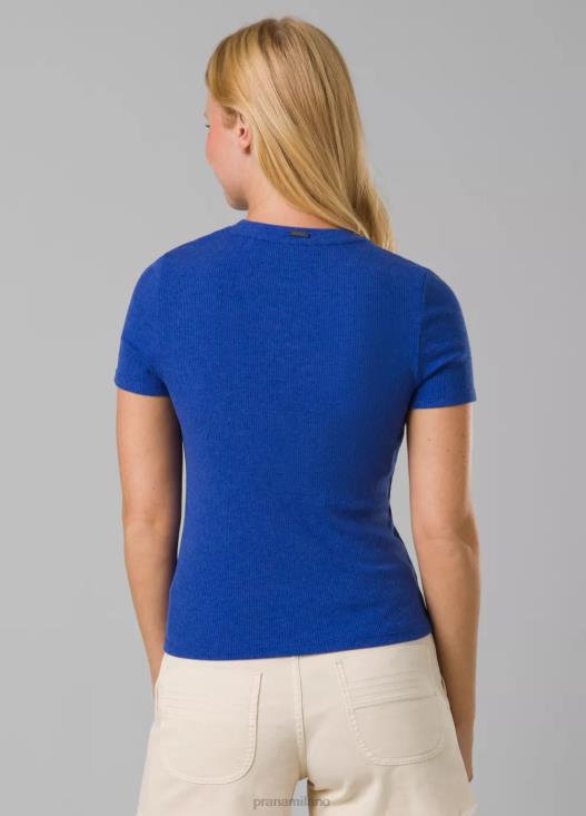 donne maglietta a costine di fondazione prAna ceramica blu erica vestiario T6DPZ57