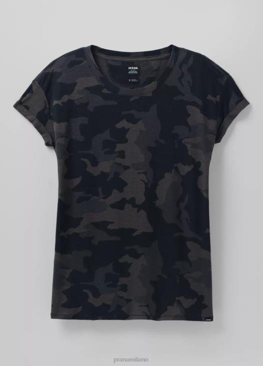 donne maglietta comoda plus prAna mimetica nera vestiario T6DPZ270