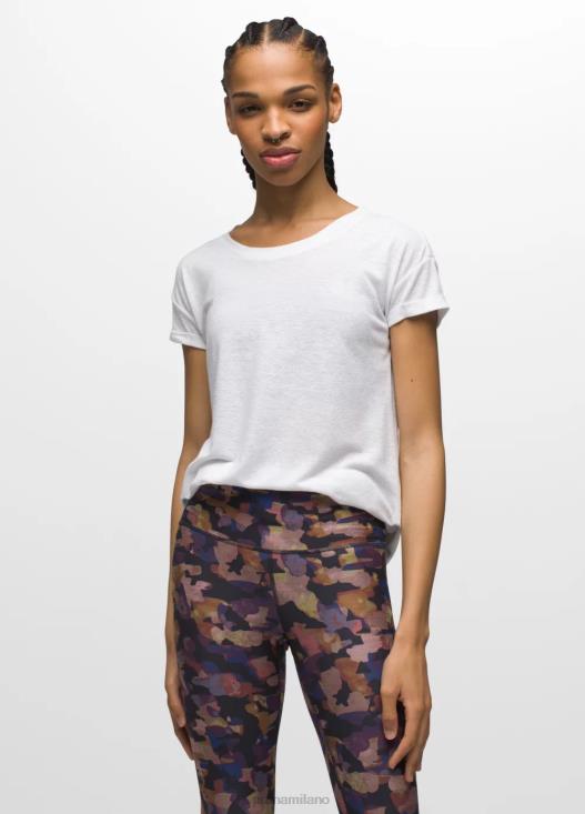 donne maglietta comoda prAna bianco vestiario T6DPZ193
