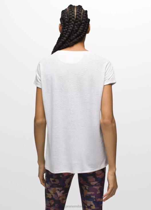 donne maglietta comoda prAna bianco vestiario T6DPZ193