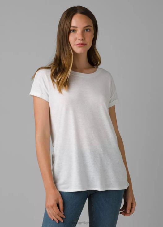 donne maglietta comoda prAna bianco vestiario T6DPZ193