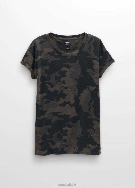donne maglietta comoda prAna mimetica nera vestiario T6DPZ191