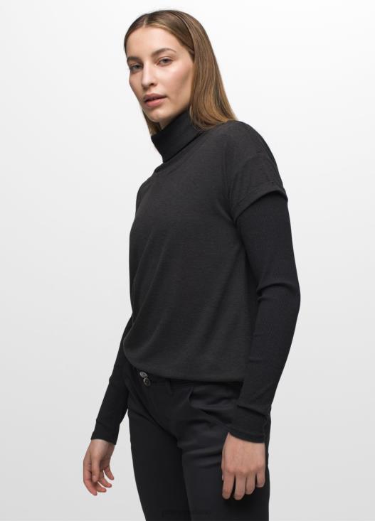 donne maglietta comoda prAna nero vestiario T6DPZ192