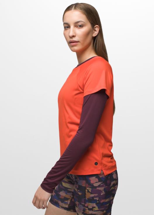 donne manica corta color fluo prAna caminetto vestiario T6DPZ107
