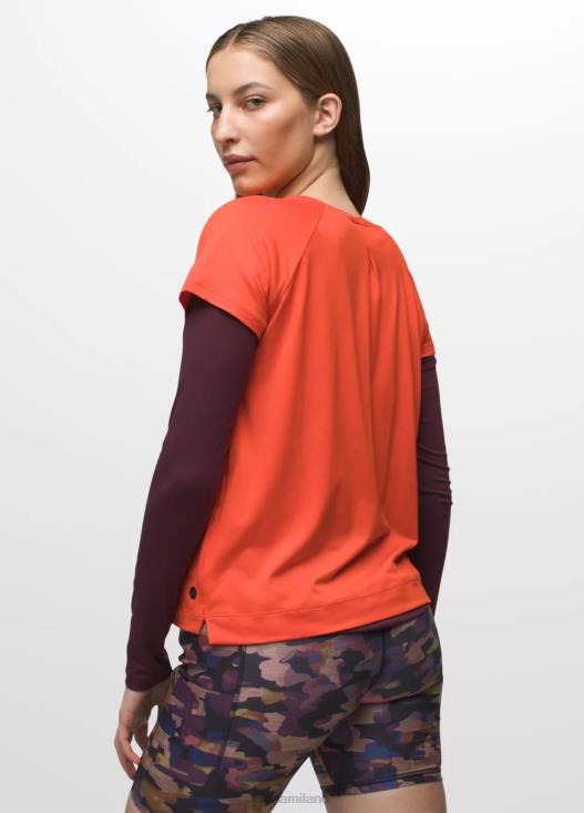 donne manica corta color fluo prAna caminetto vestiario T6DPZ107