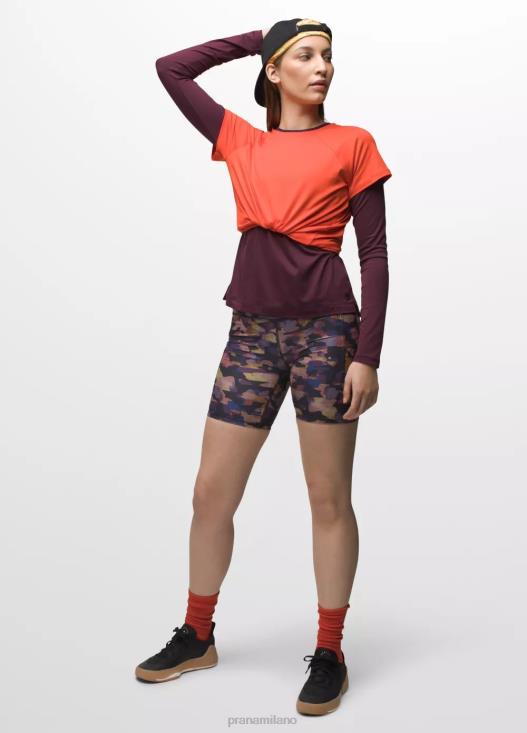 donne manica corta color fluo prAna caminetto vestiario T6DPZ107