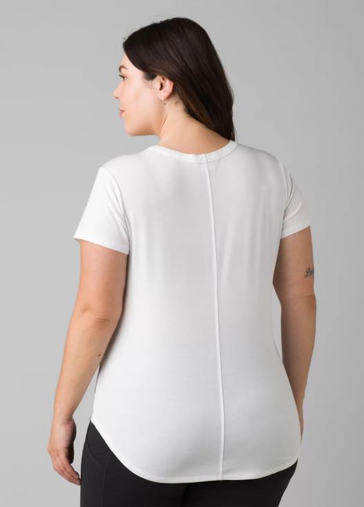 donne top Foundation 365 con scollo a V plus prAna bianco vestiario T6DPZ256