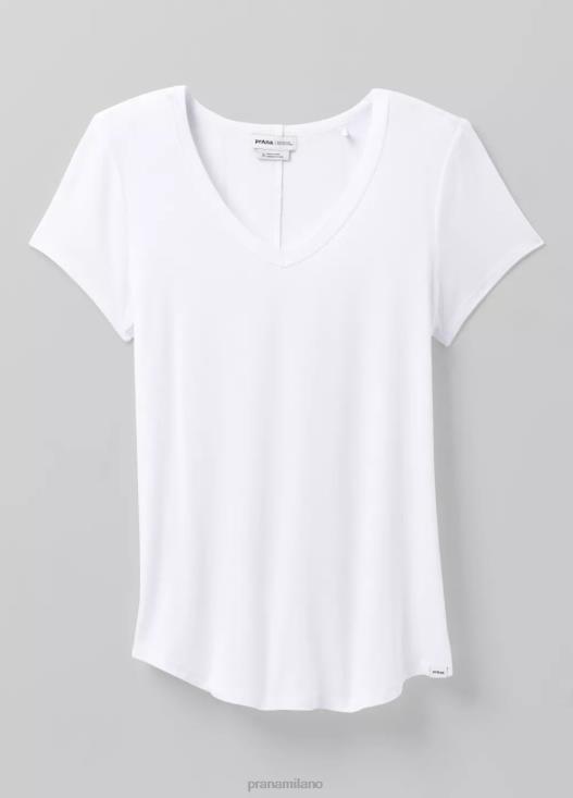 donne top Foundation 365 con scollo a V plus prAna bianco vestiario T6DPZ256