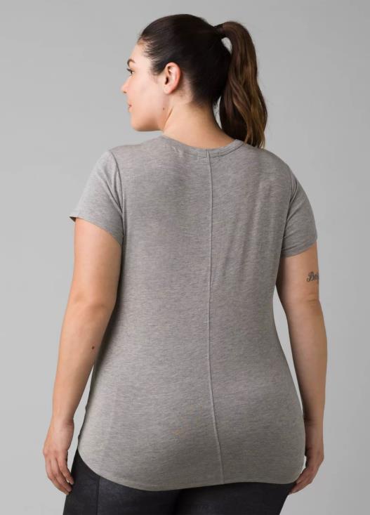 donne top Foundation 365 con scollo a V plus prAna grigio erica vestiario T6DPZ257