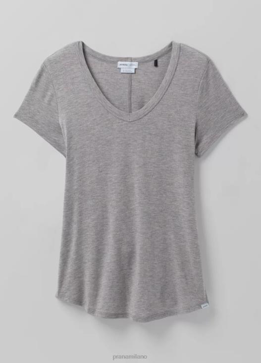 donne top Foundation 365 con scollo a V plus prAna grigio erica vestiario T6DPZ257