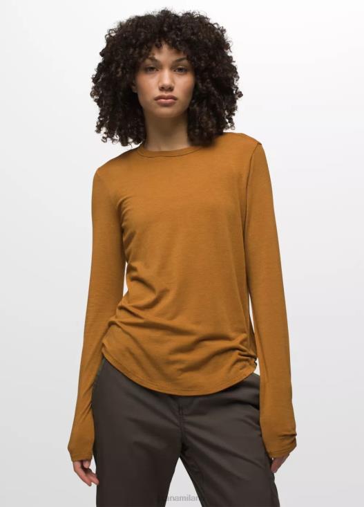 donne top a maniche lunghe Foundation 365 prAna erica speziata vestiario T6DPZ134