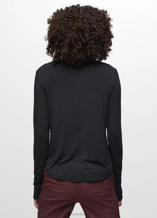 donne top a maniche lunghe Foundation 365 prAna nero vestiario T6DPZ137