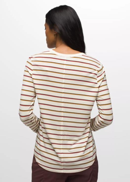 donne top a maniche lunghe Foundation 365 prAna striscia di tela vestiario T6DPZ133