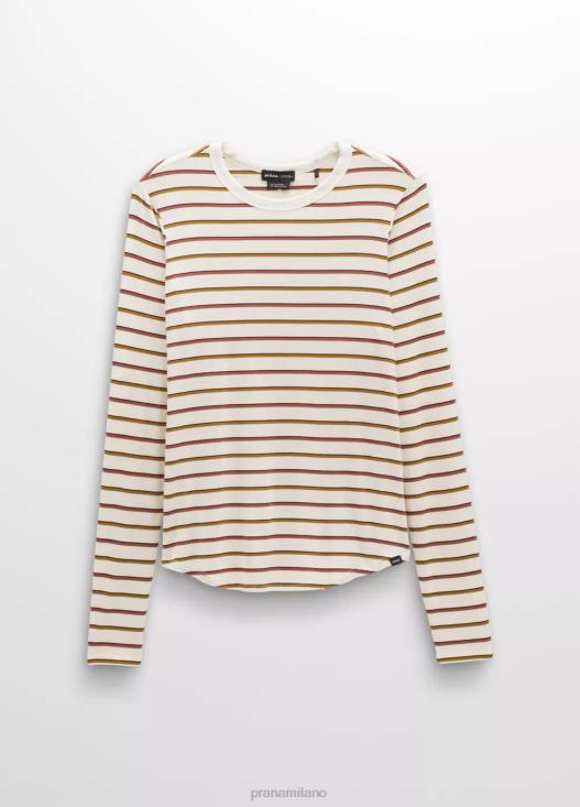 donne top a maniche lunghe Foundation 365 prAna striscia di tela vestiario T6DPZ133