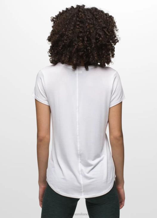 donne top con scollo a V Foundation 365 prAna bianco vestiario T6DPZ145