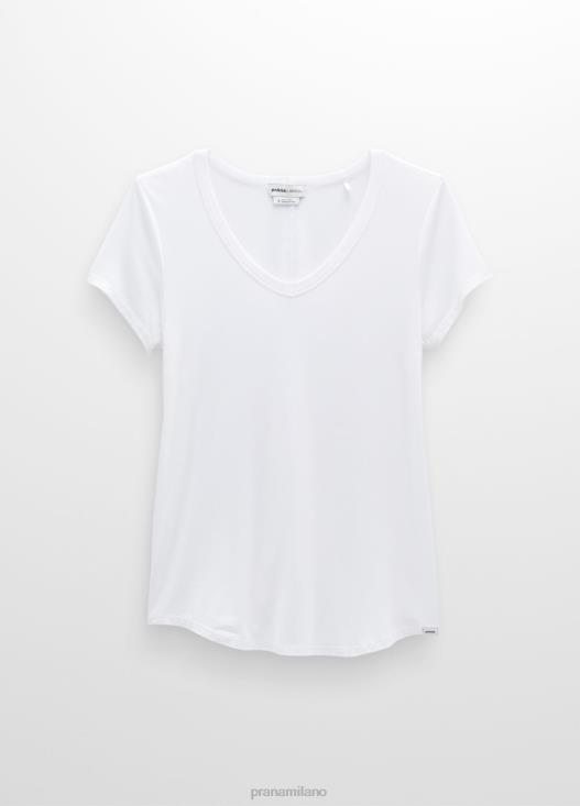 donne top con scollo a V Foundation 365 prAna bianco vestiario T6DPZ145