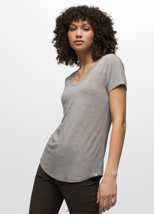donne top con scollo a V Foundation 365 prAna grigio erica vestiario T6DPZ144