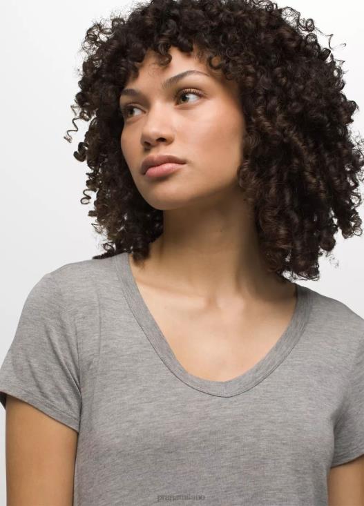 donne top con scollo a V Foundation 365 prAna grigio erica vestiario T6DPZ144