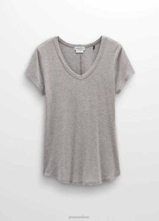 donne top con scollo a V Foundation 365 prAna grigio erica vestiario T6DPZ144