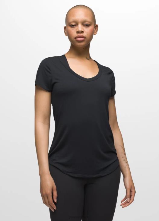 donne top con scollo a V Foundation 365 prAna nero vestiario T6DPZ146