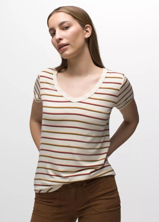 donne top con scollo a V Foundation 365 prAna striscia di tela vestiario T6DPZ143