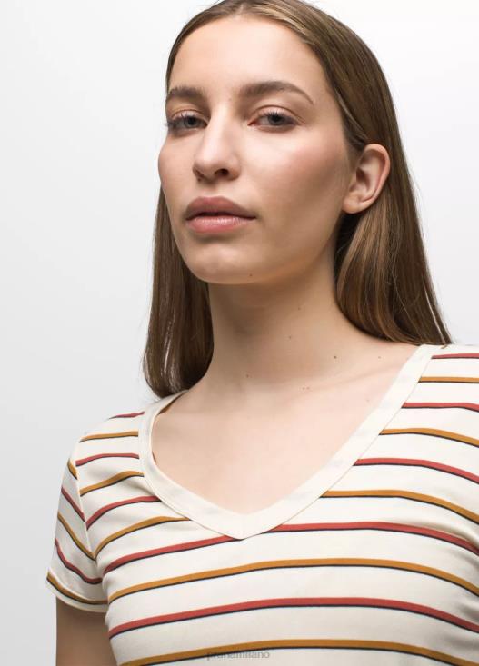 donne top con scollo a V Foundation 365 prAna striscia di tela vestiario T6DPZ143