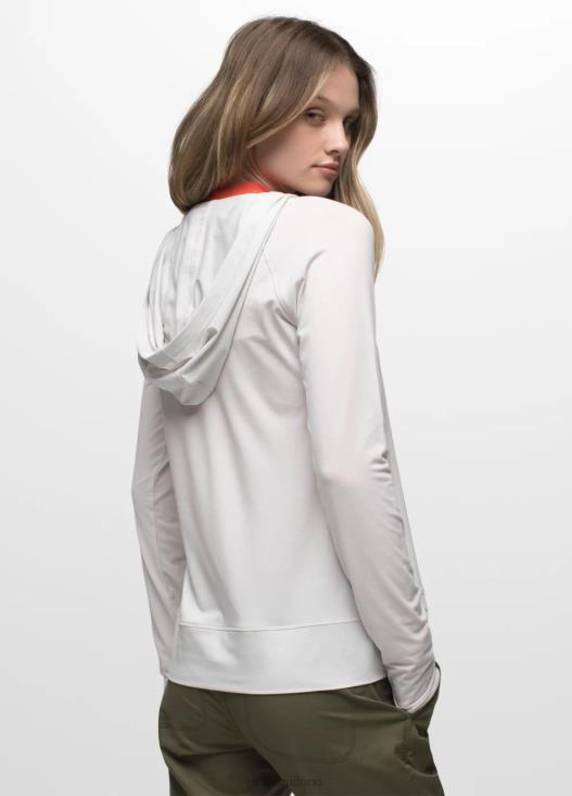 donne Felpa con cappuccio Sol Searcher prAna bianco morbido vestiario T6DPZ233