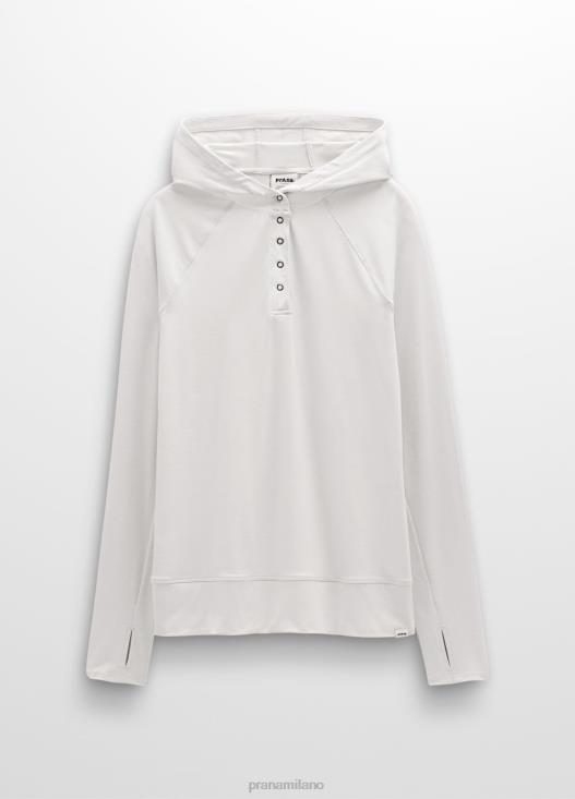 donne Felpa con cappuccio Sol Searcher prAna bianco morbido vestiario T6DPZ233