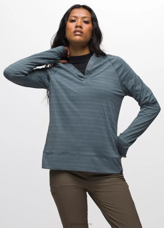 donne Felpa con cappuccio Sol Searcher prAna striscia blu stagionata vestiario T6DPZ232