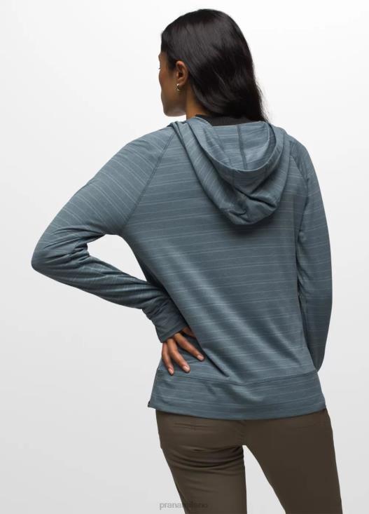donne Felpa con cappuccio Sol Searcher prAna striscia blu stagionata vestiario T6DPZ232