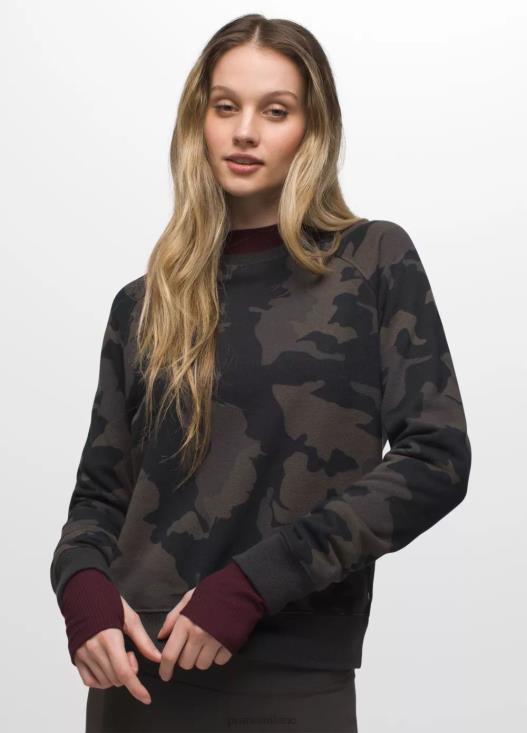 donne felpa comoda prAna mimetica nera vestiario T6DPZ18