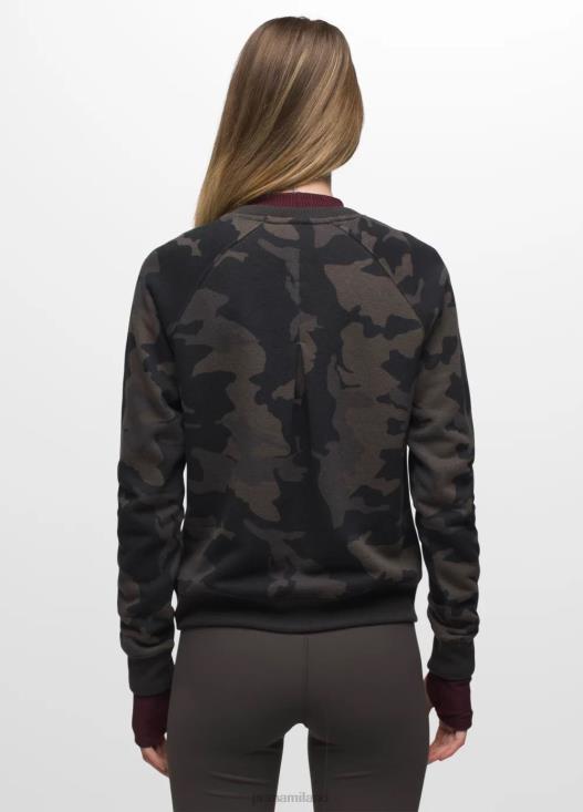 donne felpa comoda prAna mimetica nera vestiario T6DPZ18