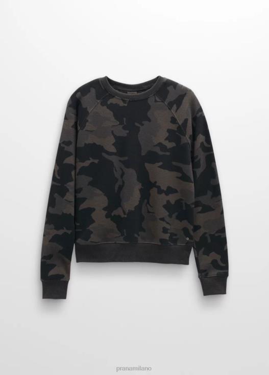 donne felpa comoda prAna mimetica nera vestiario T6DPZ18