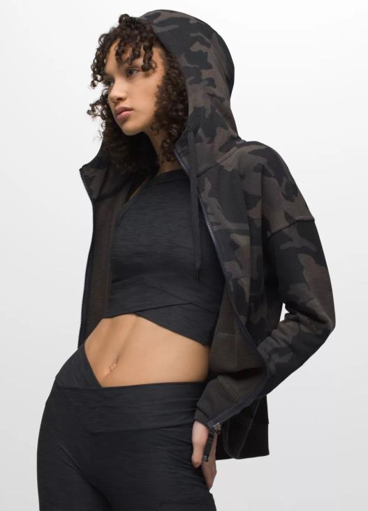 donne giacca comoda prAna mimetica nera vestiario T6DPZ170