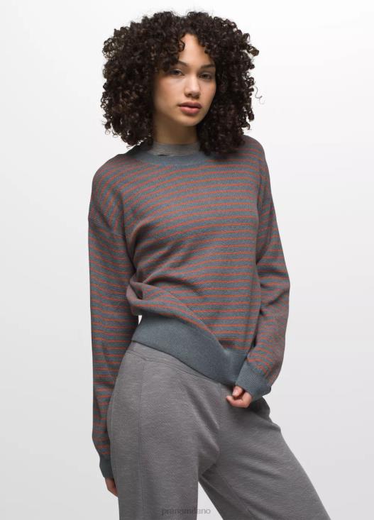 donne girocollo milani prAna striscia blu stagionata vestiario T6DPZ23